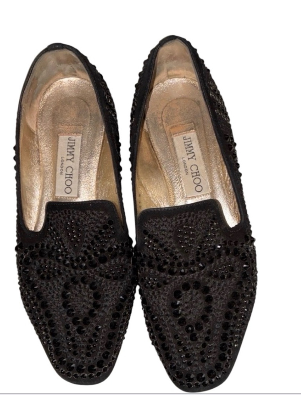 Jimmy Choo Black Embellished Women's Loafers Sz 36.5